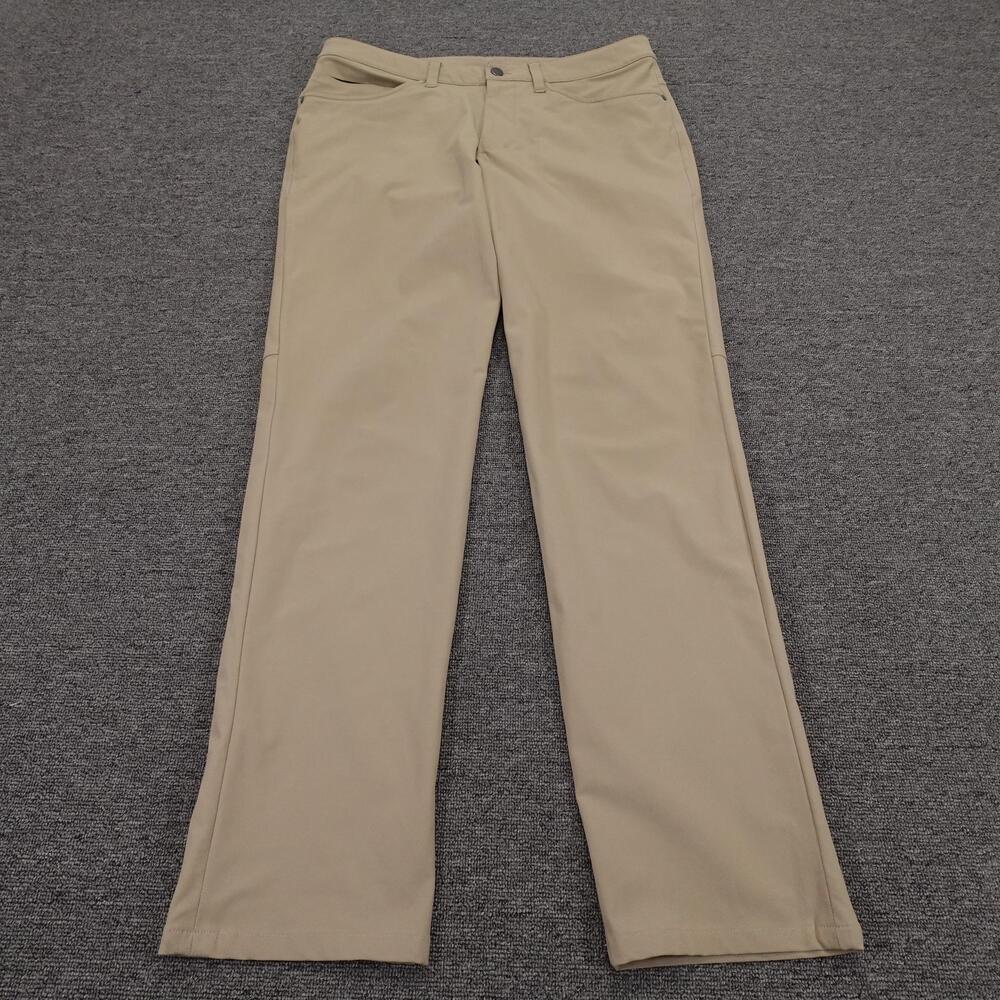 Lululemon Pants Mens 32x33 Beige Stretch Chino Straight Leg 5 Pocket Casual